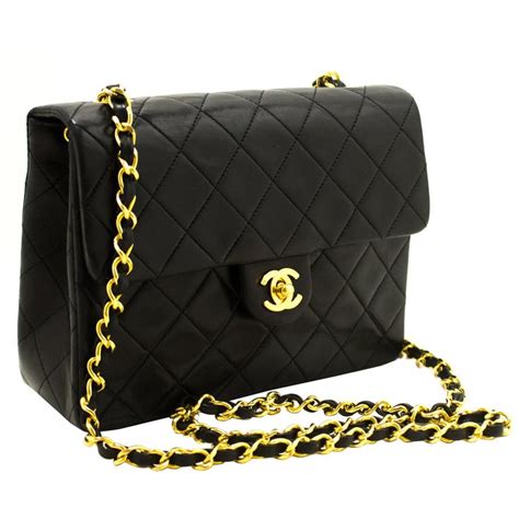 n27 CHANEL Authentic Full Flap Mini Small Chain Shoulder Bag 